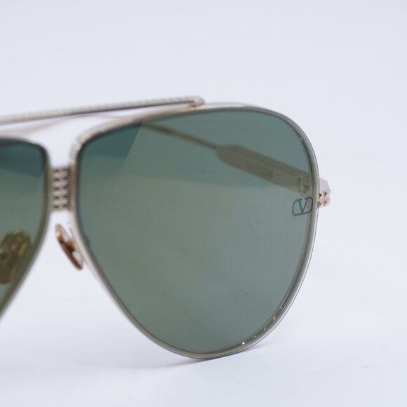 Valentino XVI VLS-100B Sunglasses Gold Aviator Frame, Green Lenses main image 5